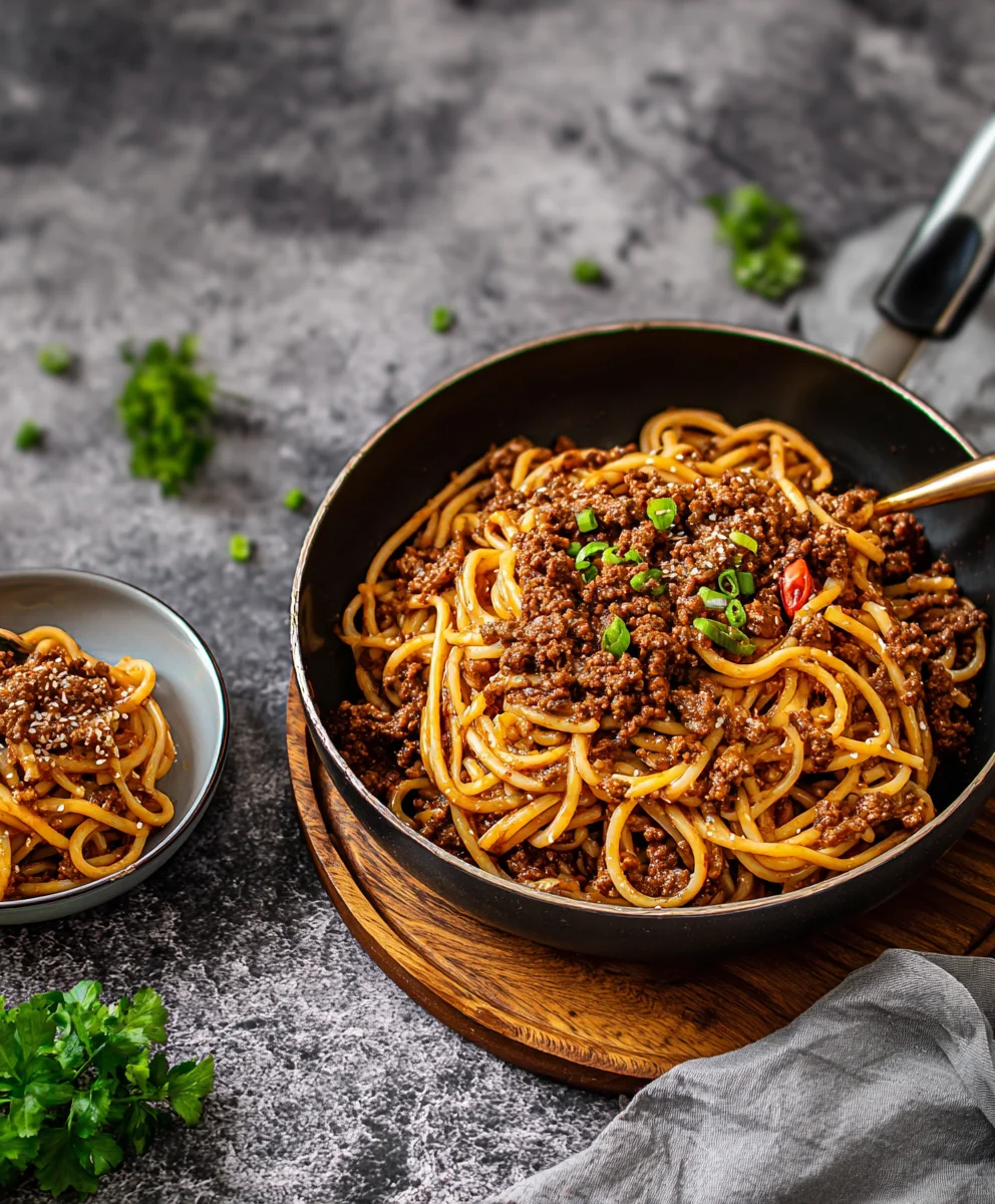 Mongolische Hackfleisch Pasta: Herzhaft & Lecker genießen!