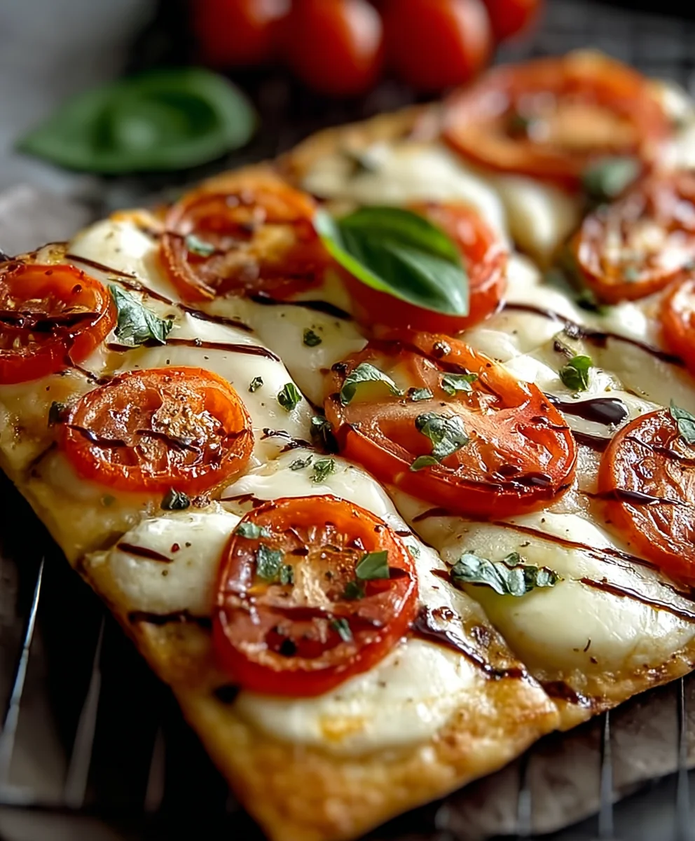 Blech Caprese Pizza Tomaten Mozzarella
