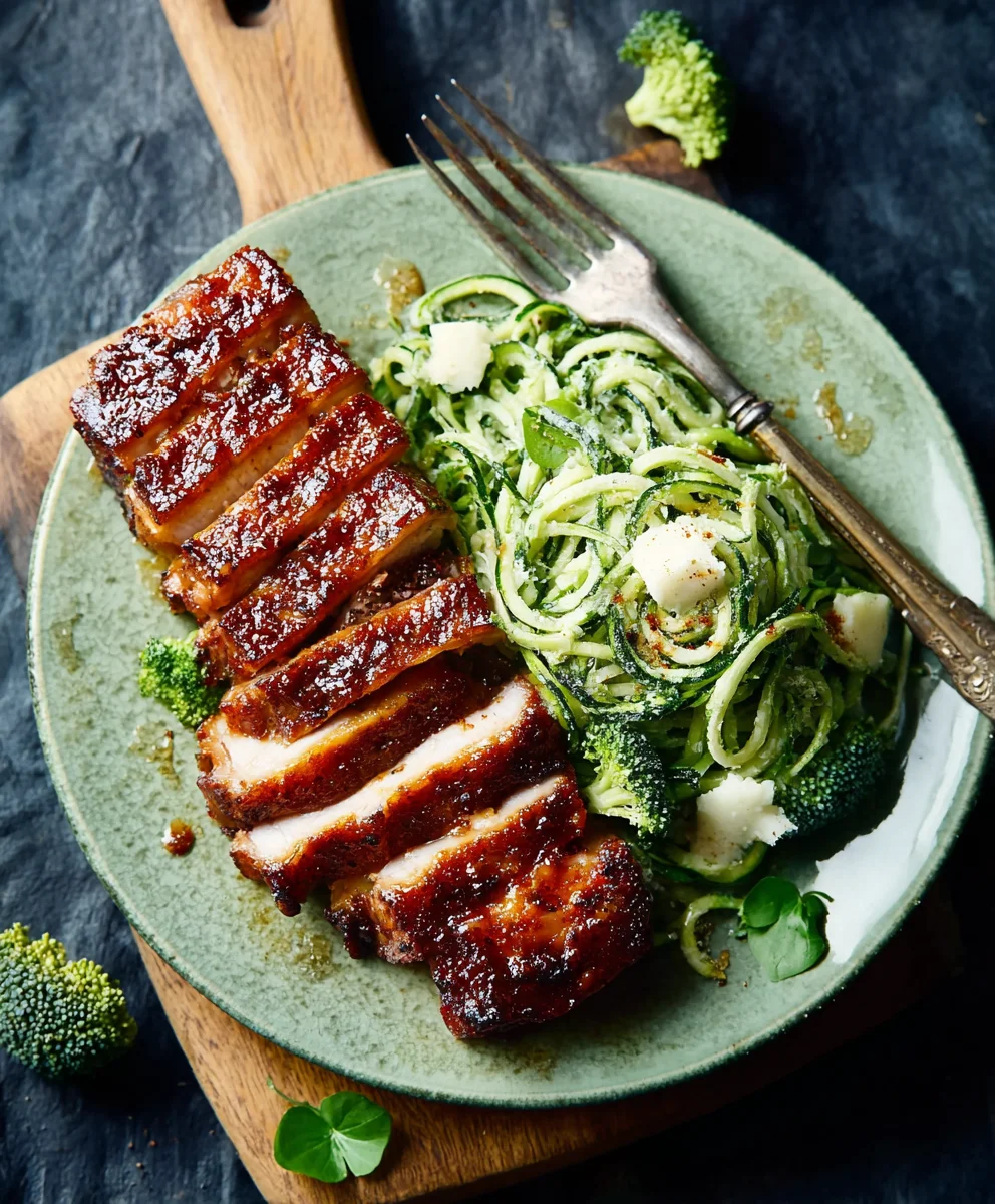 Leckere Zucchininudeln mit cremigem Brokkoli Avocadopesto