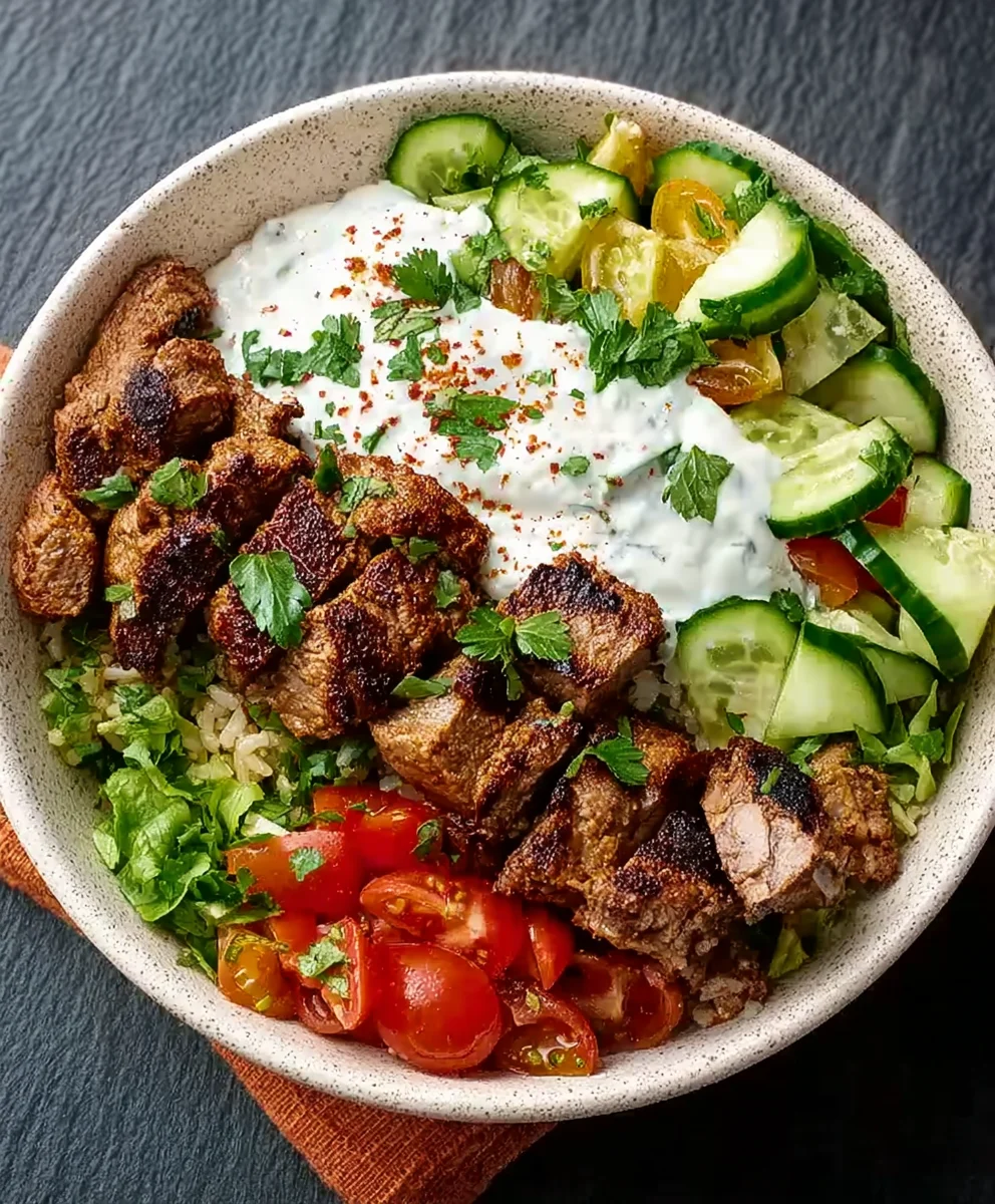 Hohe Eiweiß Kebab Bowl (Rind): Gesund & Lecker