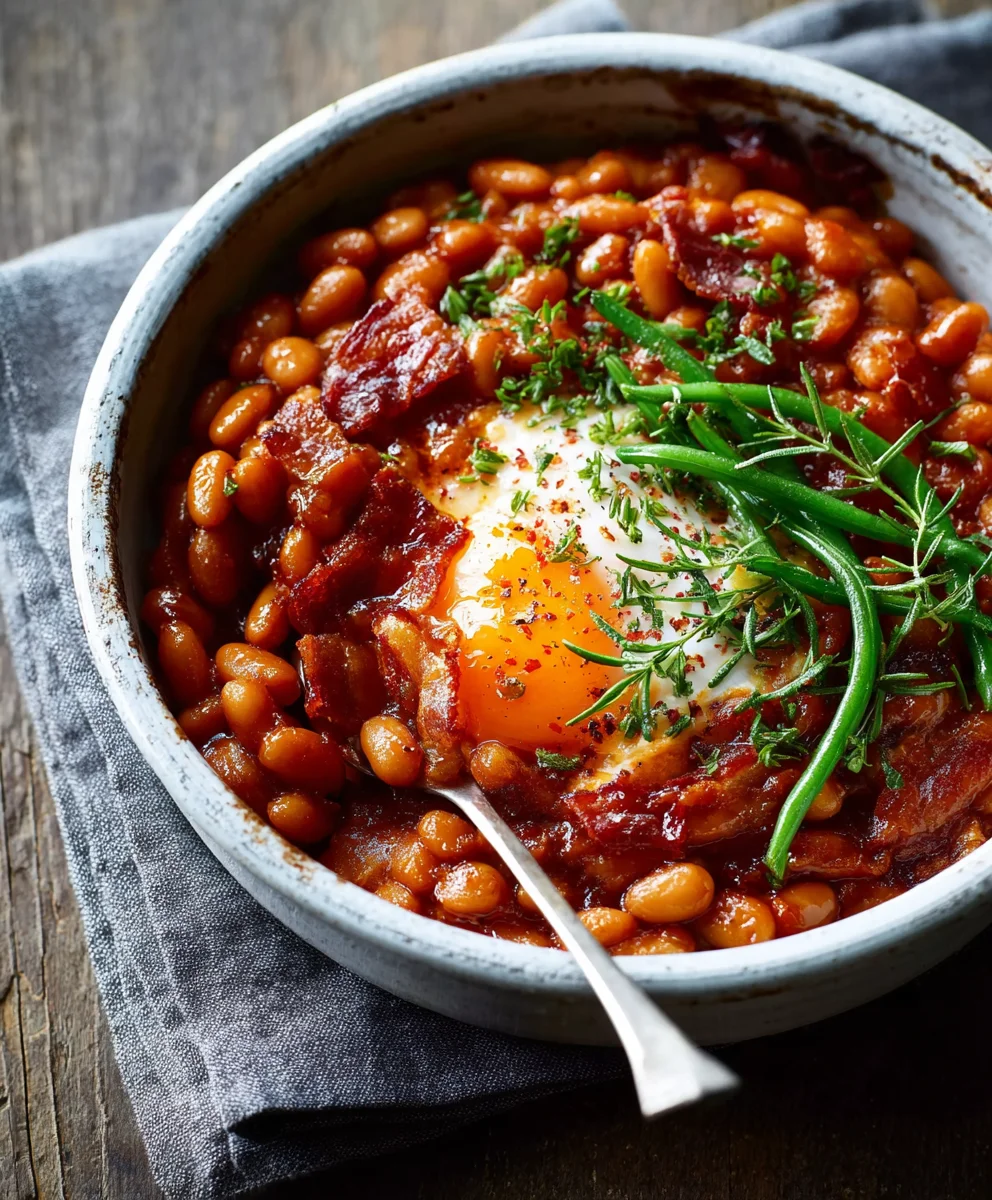 BBQ Baked Beans mit Spiegeleiern: Einfach lecker!