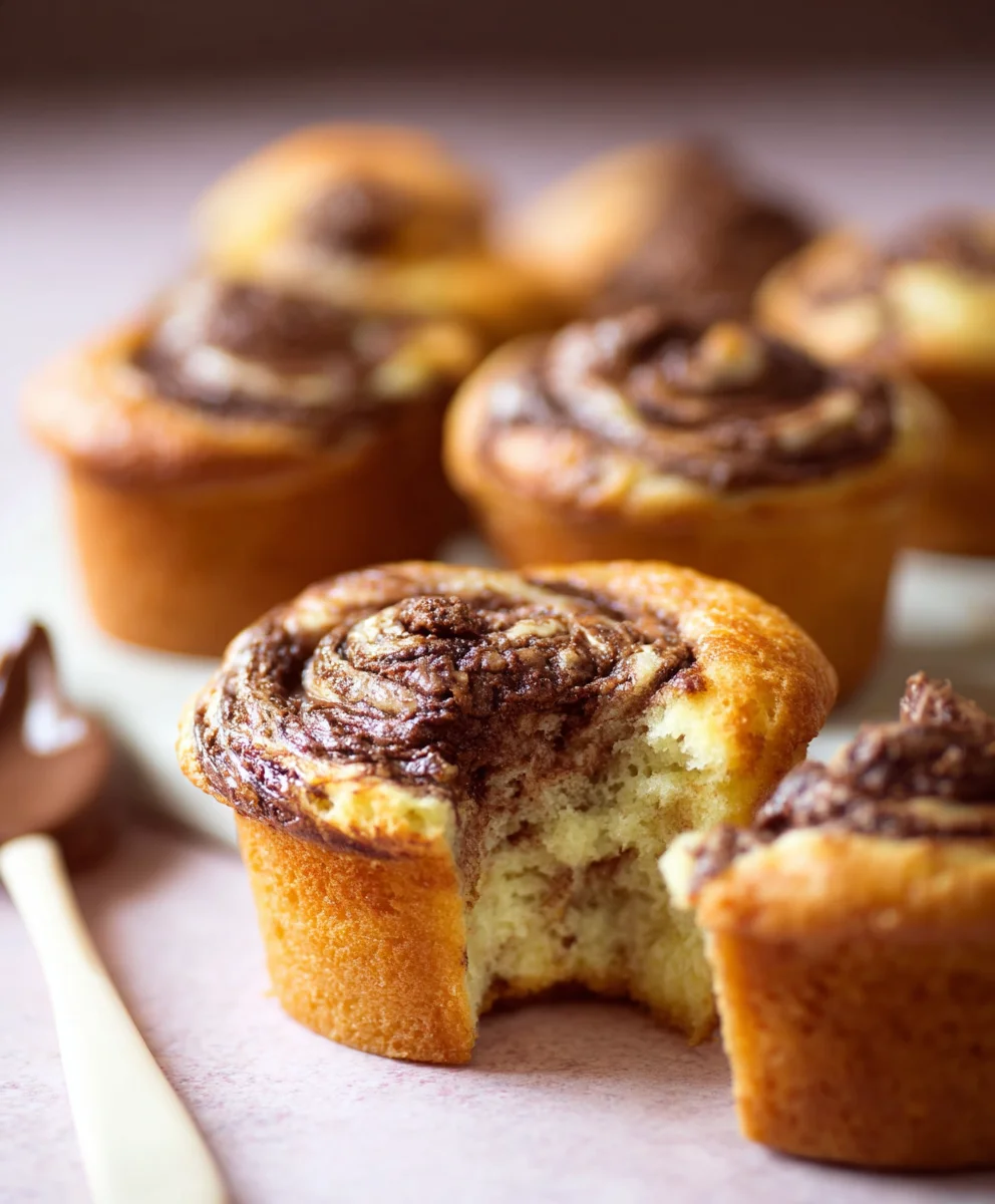 Nutella Swirl Muffins: Saftig & weicher Kern