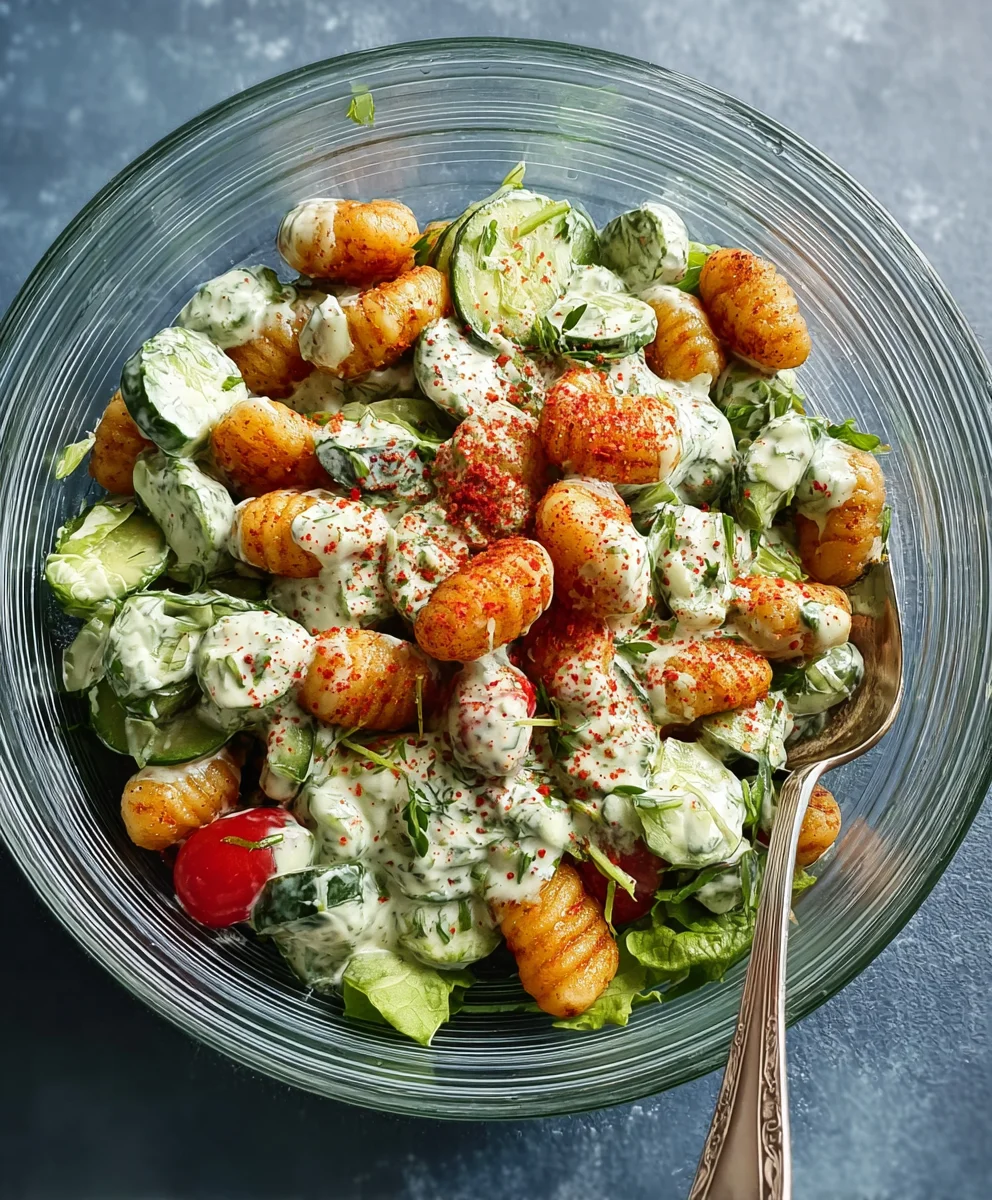 Knusprige Gnocchi-Salat: Joghurt-Dressing & Mehr