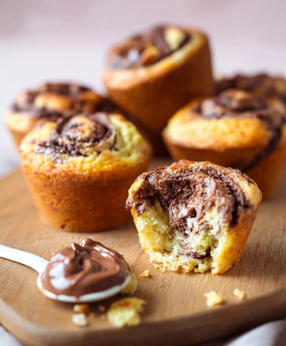 Nutella Swirl Muffins: Saftig & weicher Kern