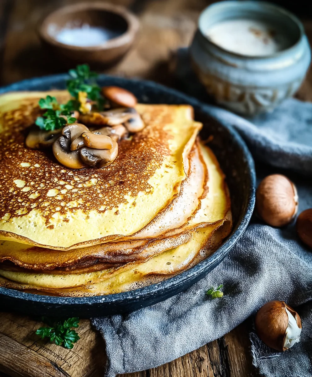 Herzhafte Beef-Pfannkuchen mit Champignons schnell gemacht