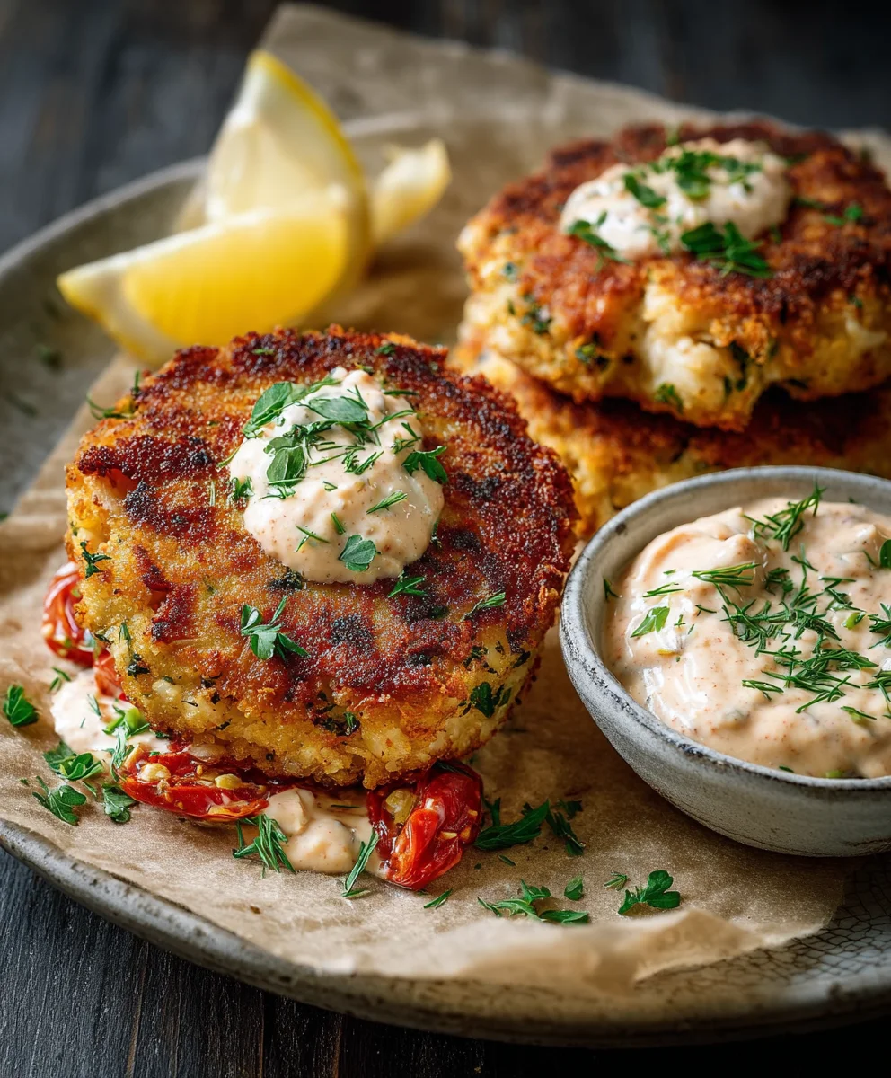 Fischküchlein & Tomaten Remoulade | Einfaches Rezept