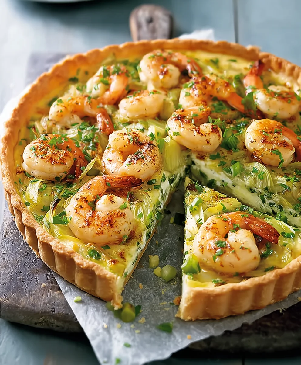 Garnelen Lauch Tarte: Cremig, lecker, einfach