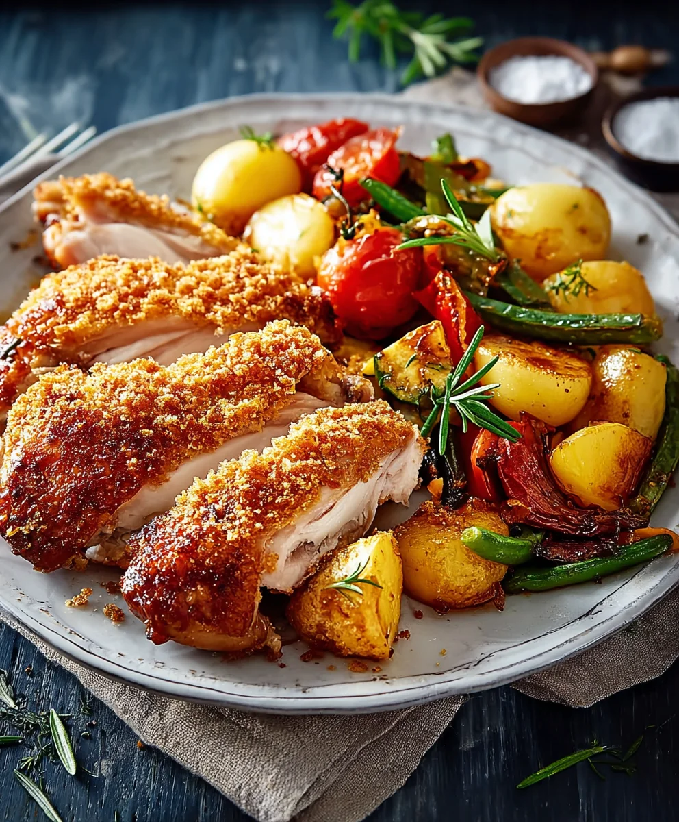 Knusprige Hähnchenkeulen mit Röstgemüse: Einfach lecker!