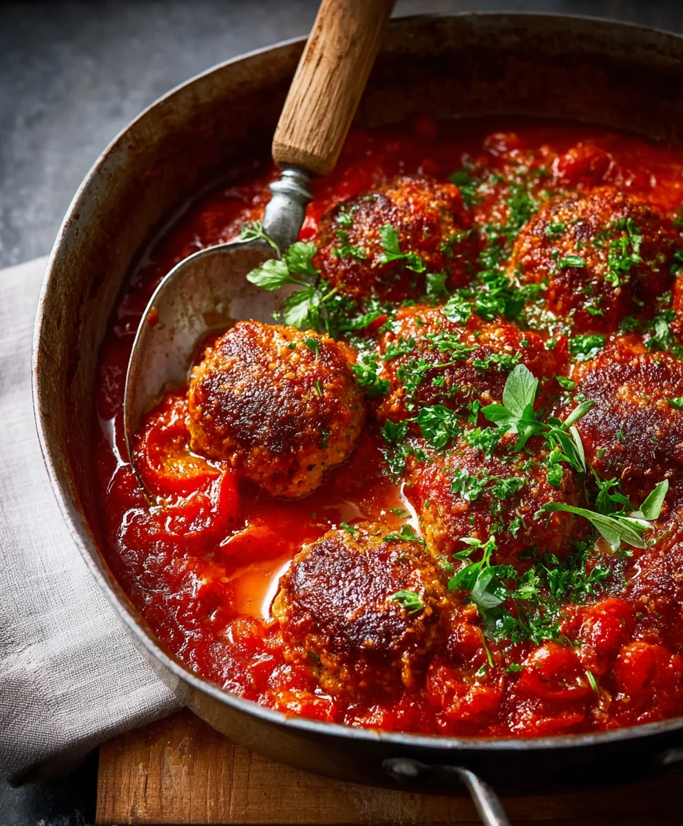 Hackfleischbällchen mit Tomatensauce – Ofen