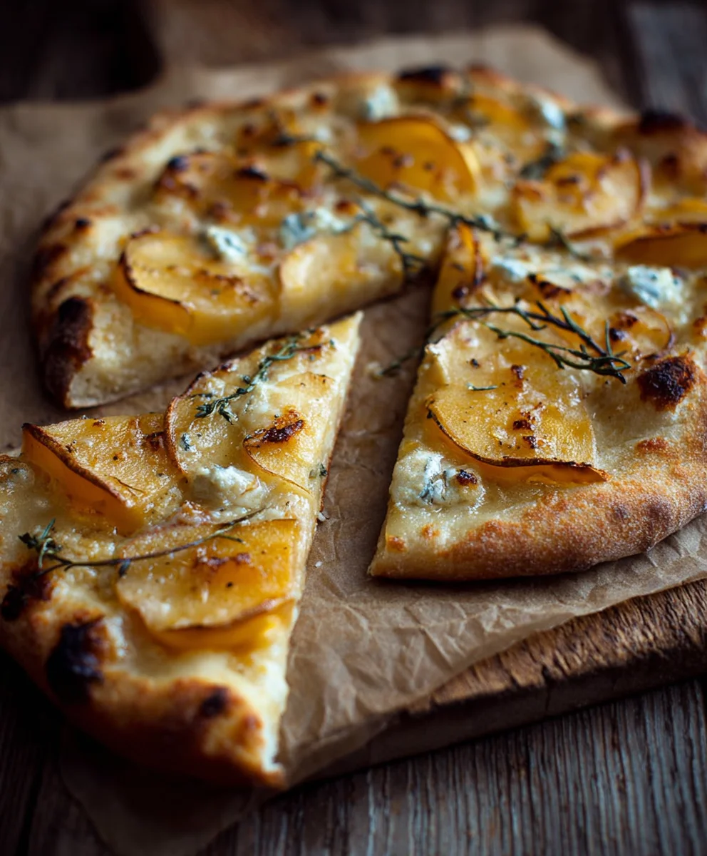 Kürbis-Pizza Bianca mit Apfel: Einfaches Rezept