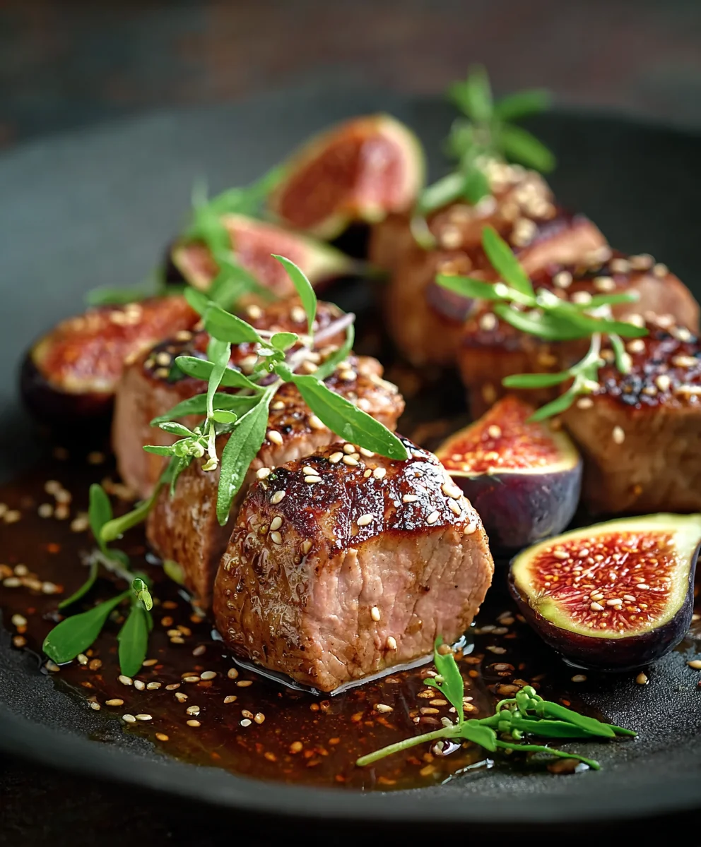 Rinderfilet mit Feigen Sesam Honig: Köstlich