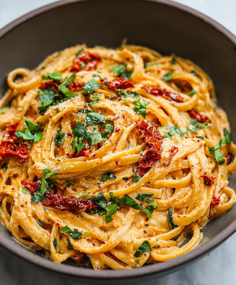Vegane Cremige Getrocknete Tomaten Pasta – Einfach Köstlich!