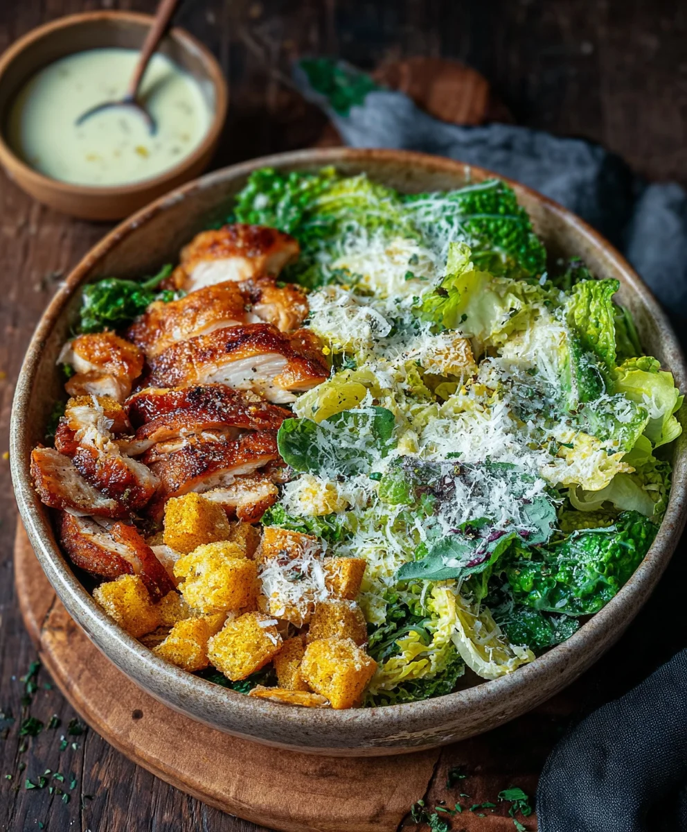Knuspriges Caesar Hähnchen Bowl Rezept