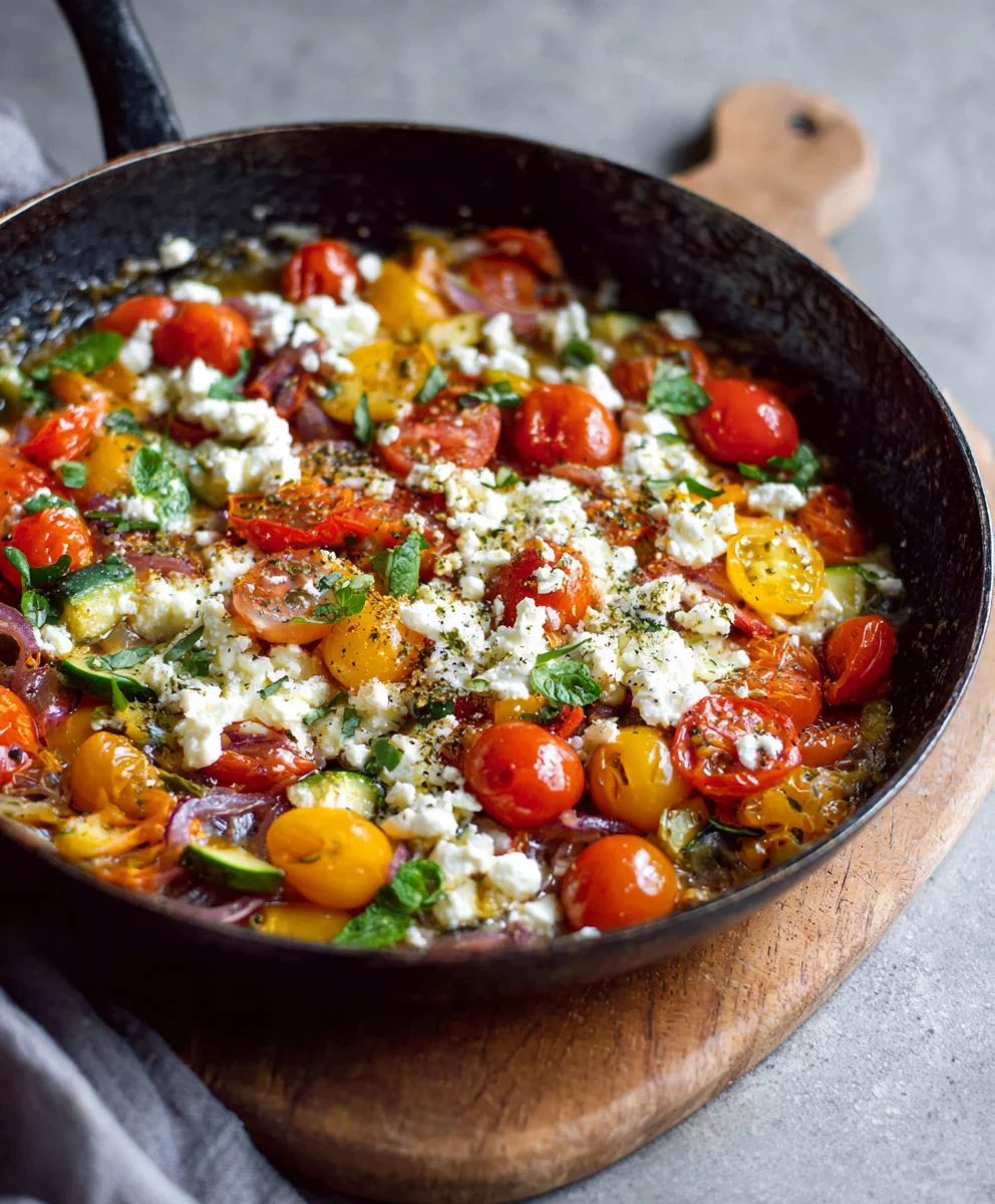 Einfache Gemüsepfanne mit Feta – Schnell & Lecker