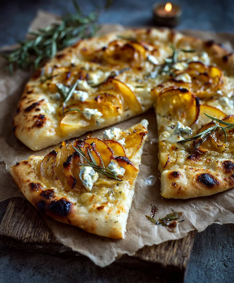 Kürbis-Pizza Bianca mit Apfel: Einfaches Rezept