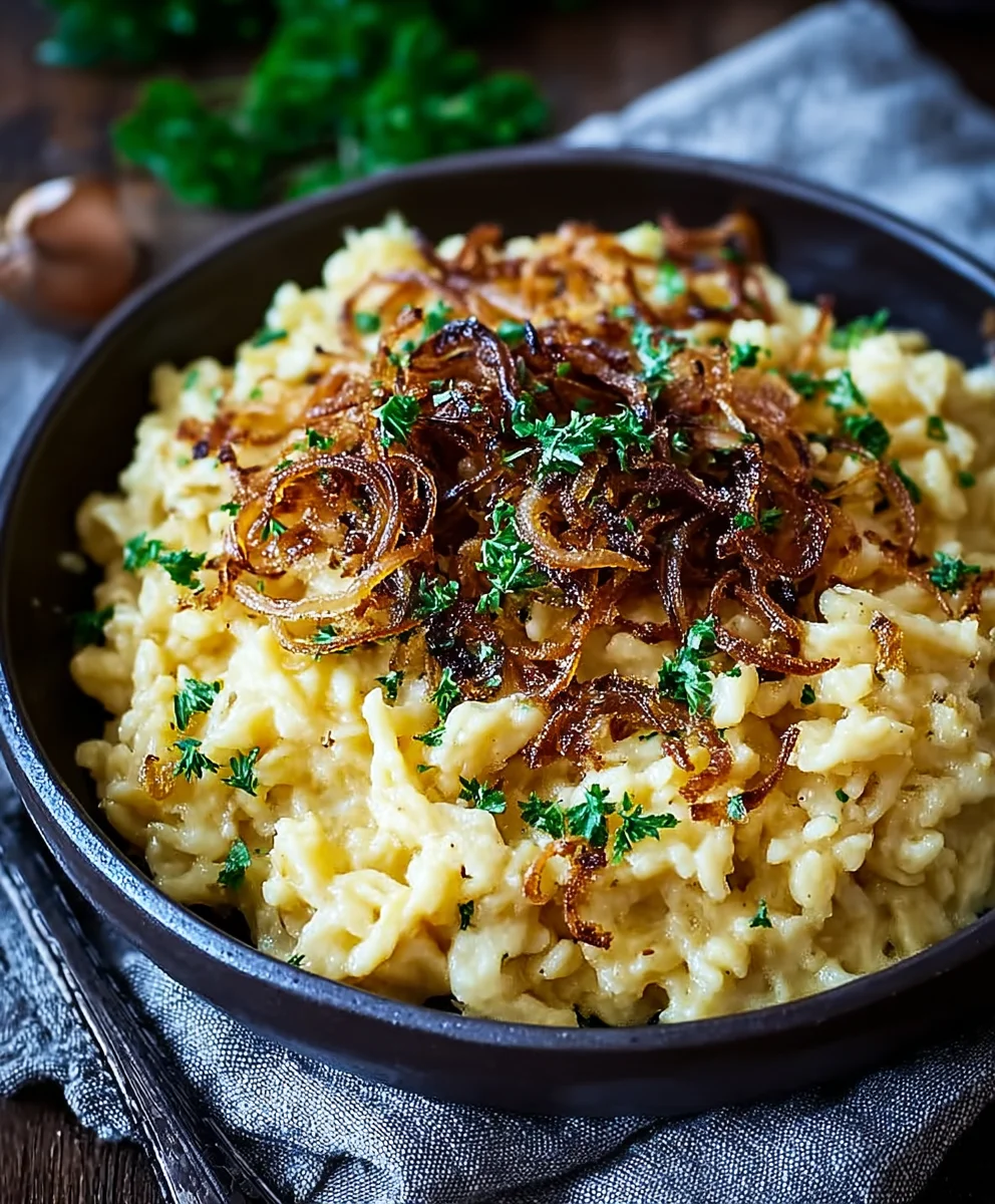 Käsespätzle mit Röstzwiebeln – Genuss pur!