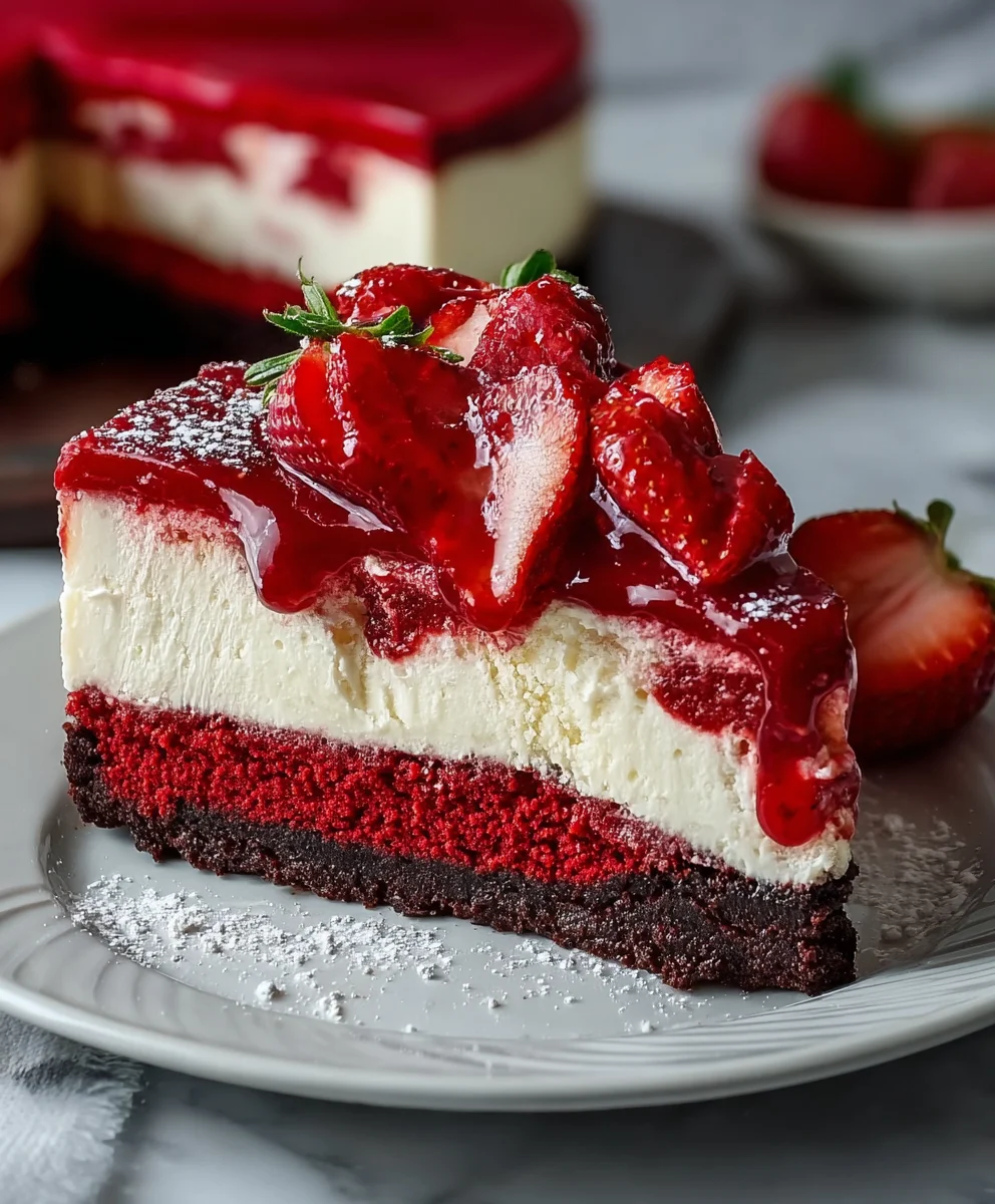 Red Velvet Erdbeer Cheesecake: Saftig & Cremig