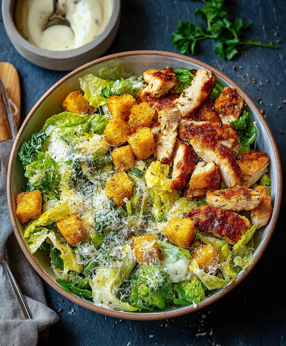 Knuspriges Caesar Hähnchen Bowl Rezept