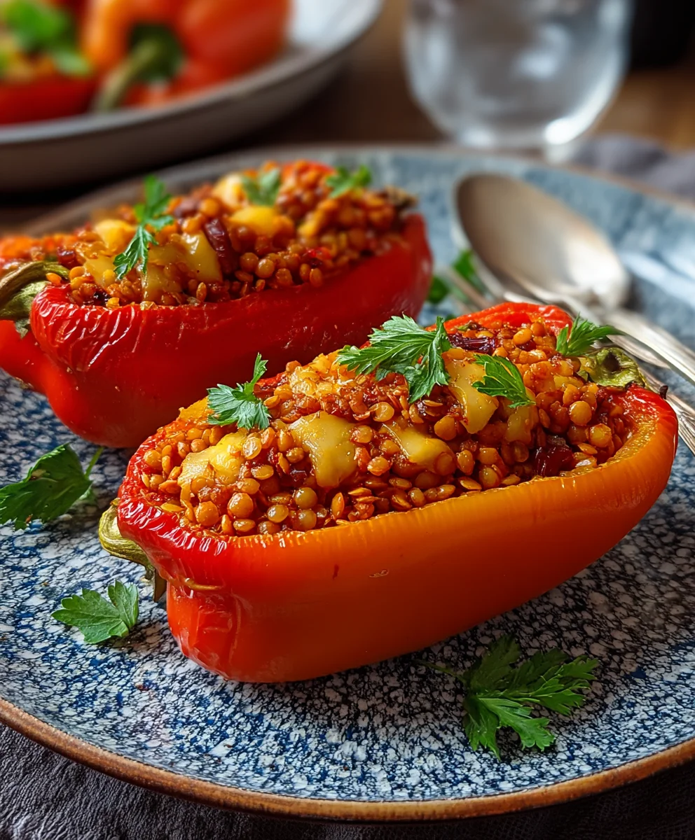 Gefüllte Spitzpaprika: Rote Linsen & Rinderhack – Lecker!