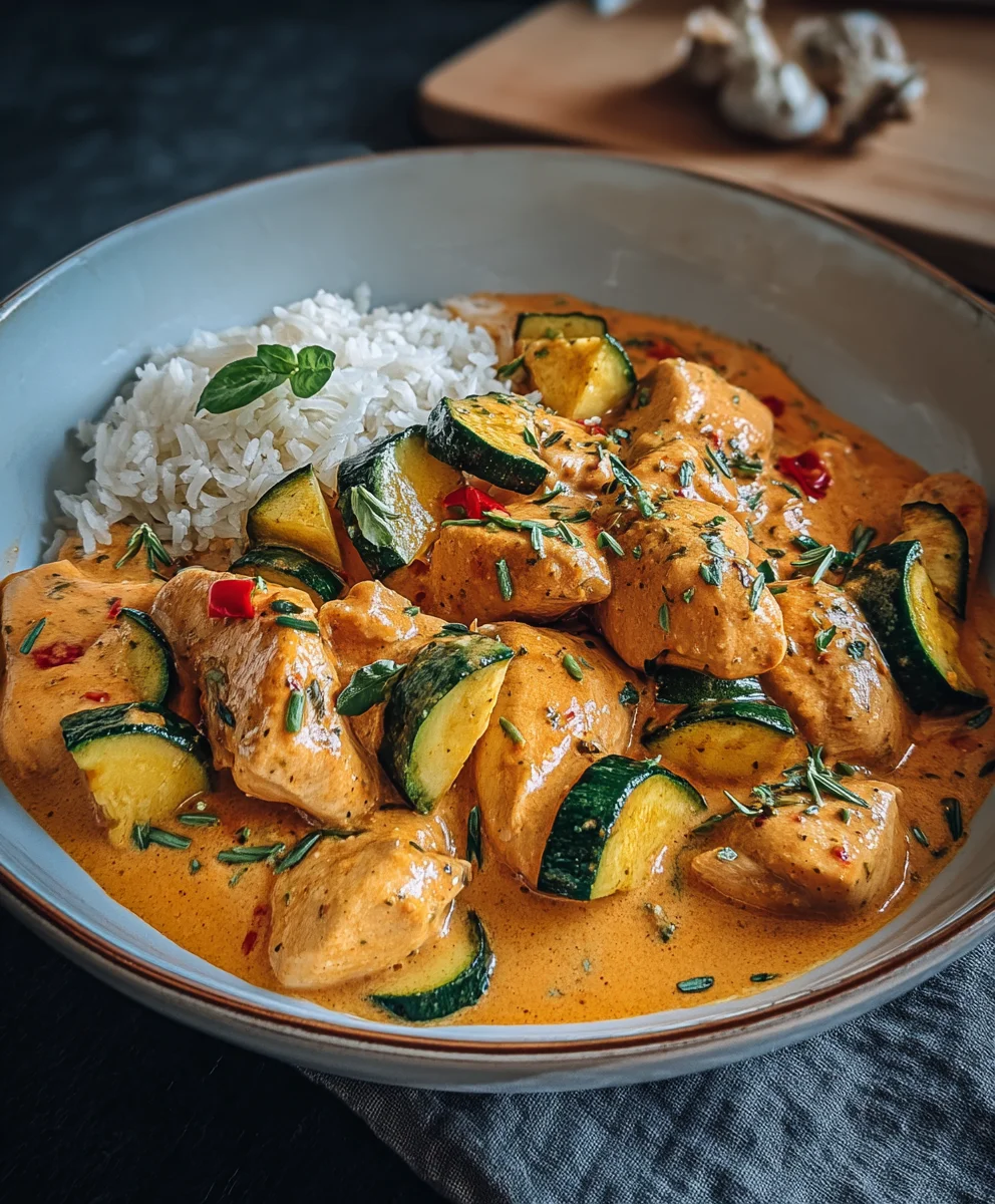 Paprika Zucchini Hähnchen Sahne: Einfach & Lecker