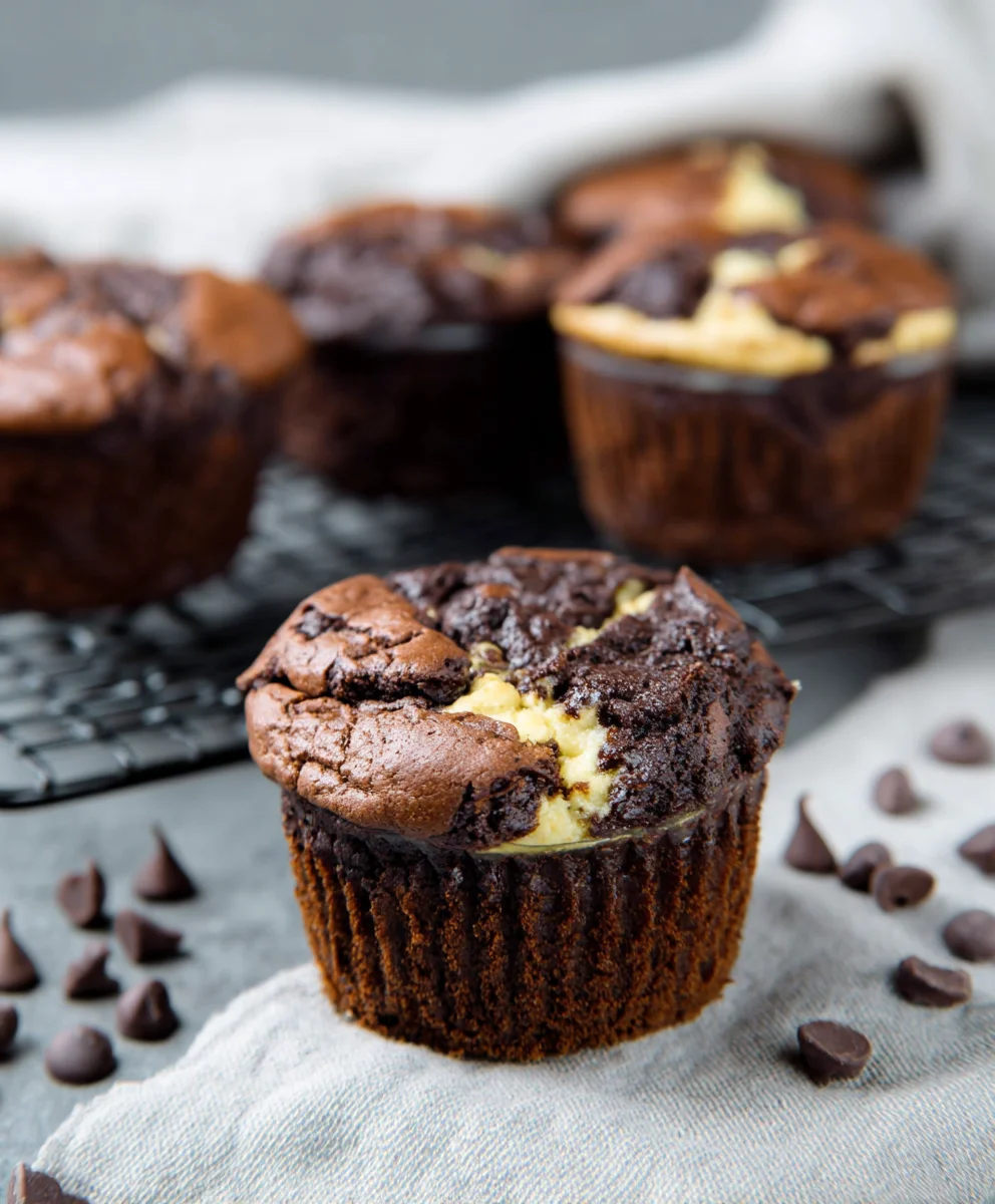 Schokoladen-Cheesecake-Muffins: Doppelter Schoko-Genuss!