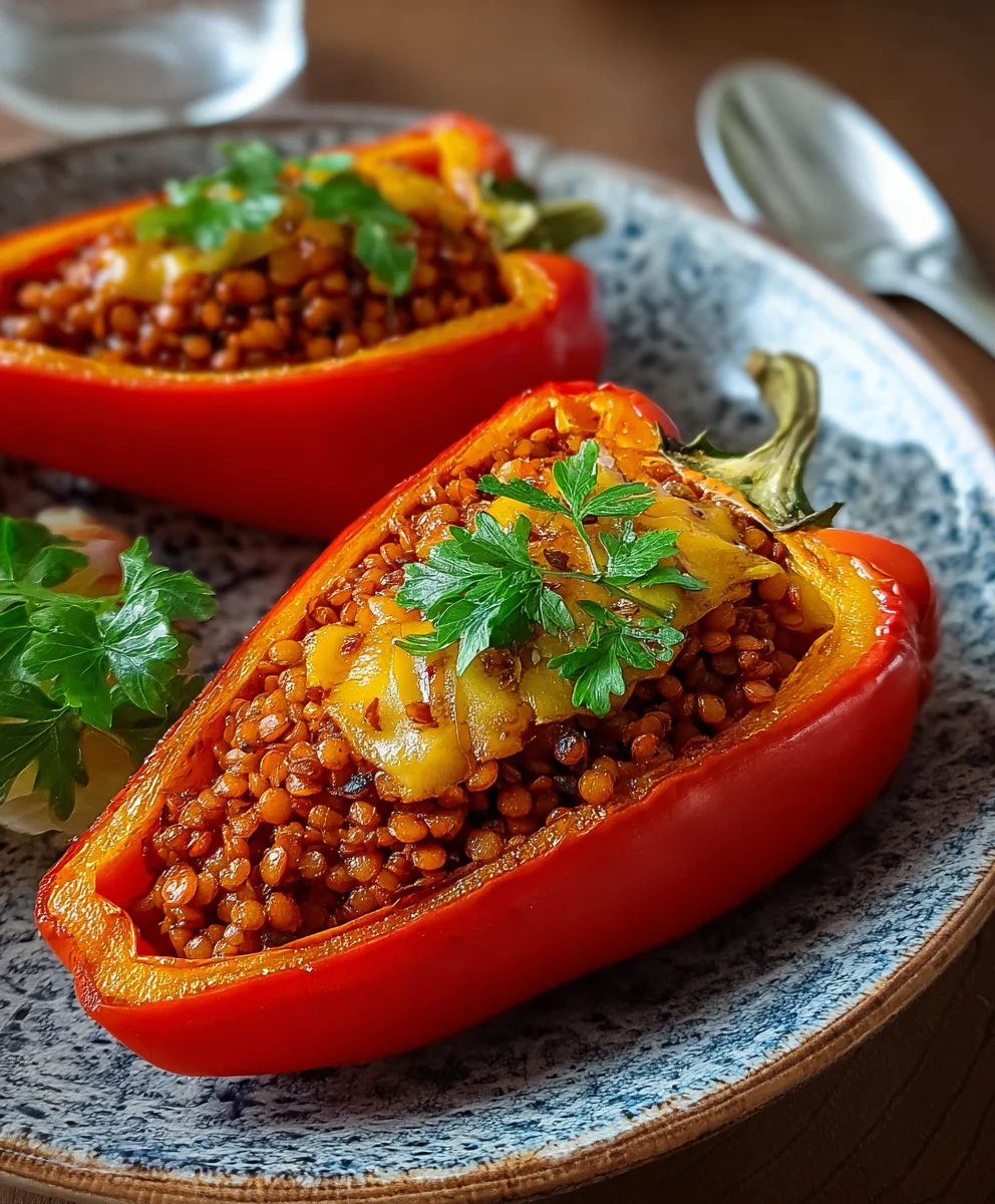 Gefüllte Spitzpaprika: Rote Linsen & Rinderhack – Lecker!