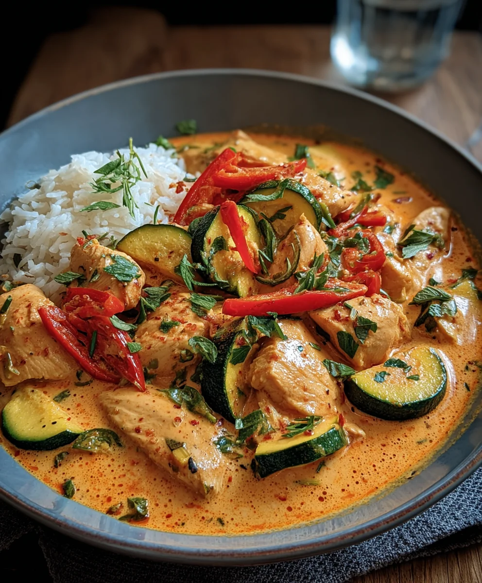 Paprika Zucchini Hähnchen Sahne: Einfach & Lecker