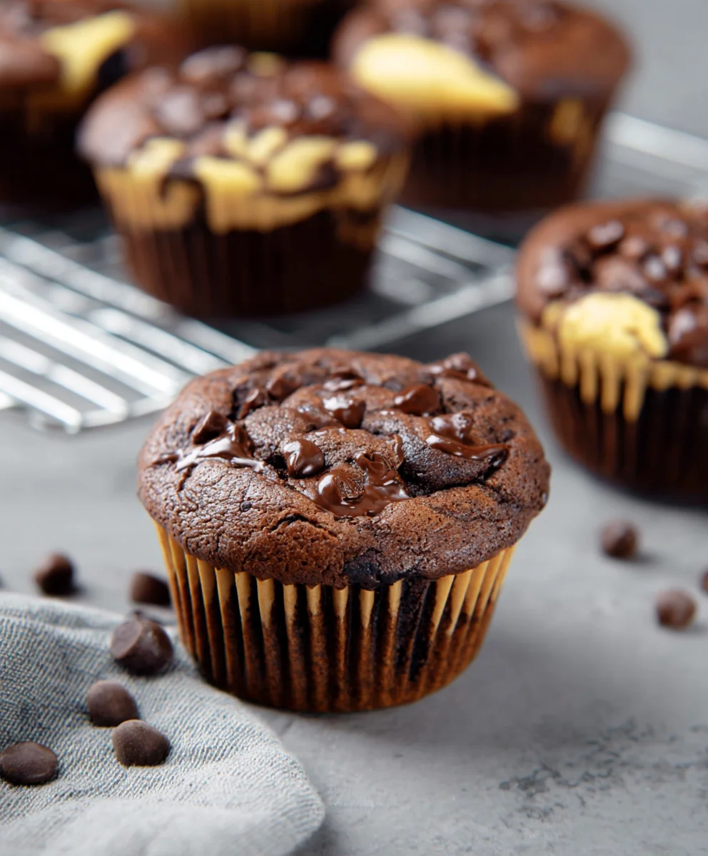 Schokoladen-Cheesecake-Muffins: Doppelter Schoko-Genuss!
