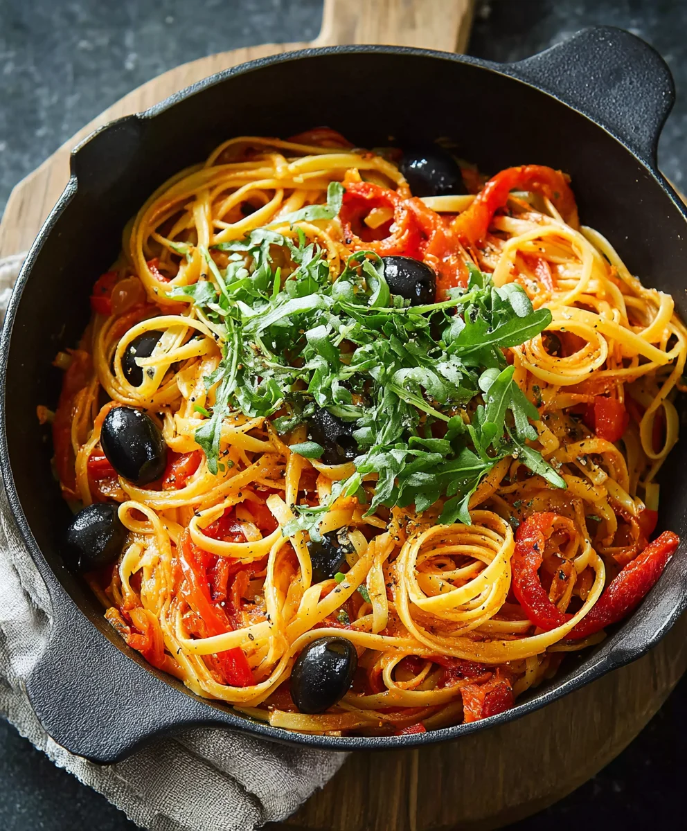One Pot Pasta Paprika-Olive: Schnell & Lecker!