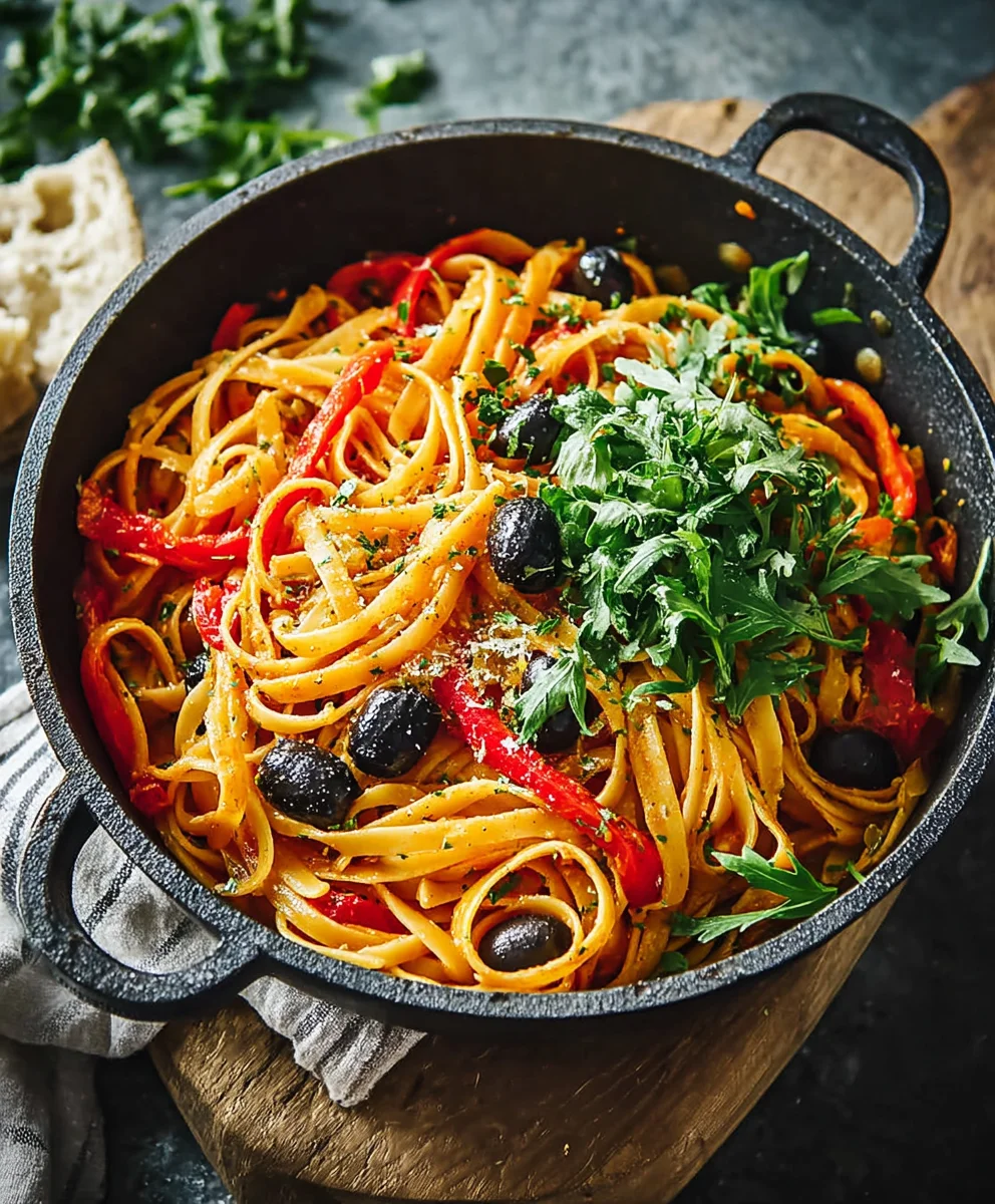 One Pot Pasta Paprika-Olive: Schnell & Lecker!