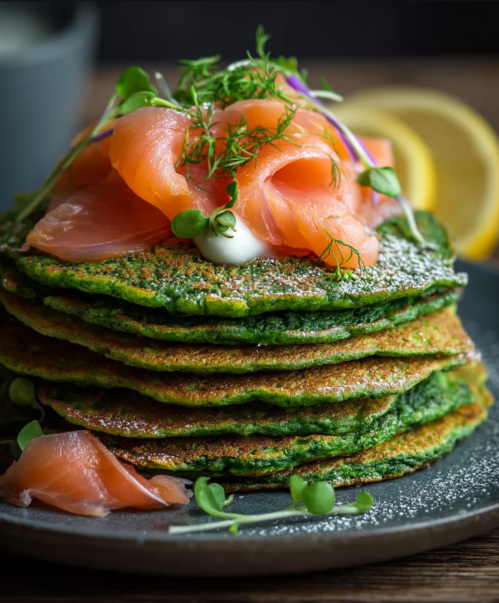 Spinat-Pancakes mit Lachs: Lecker & Gesund!