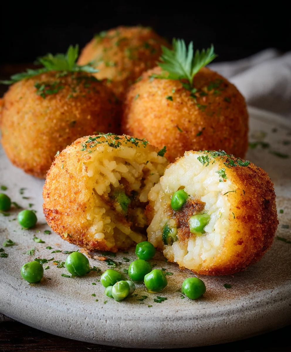 Arancini: Hackfleisch-Risotto Bällchen mit Parmesan