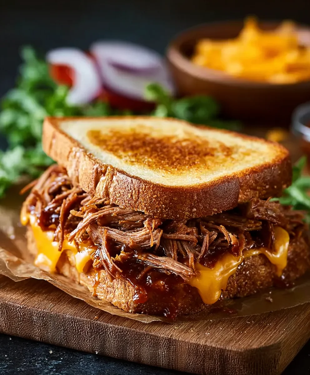 BBQ Pulled Beef Käse-Sandwich: Lecker & Einfach