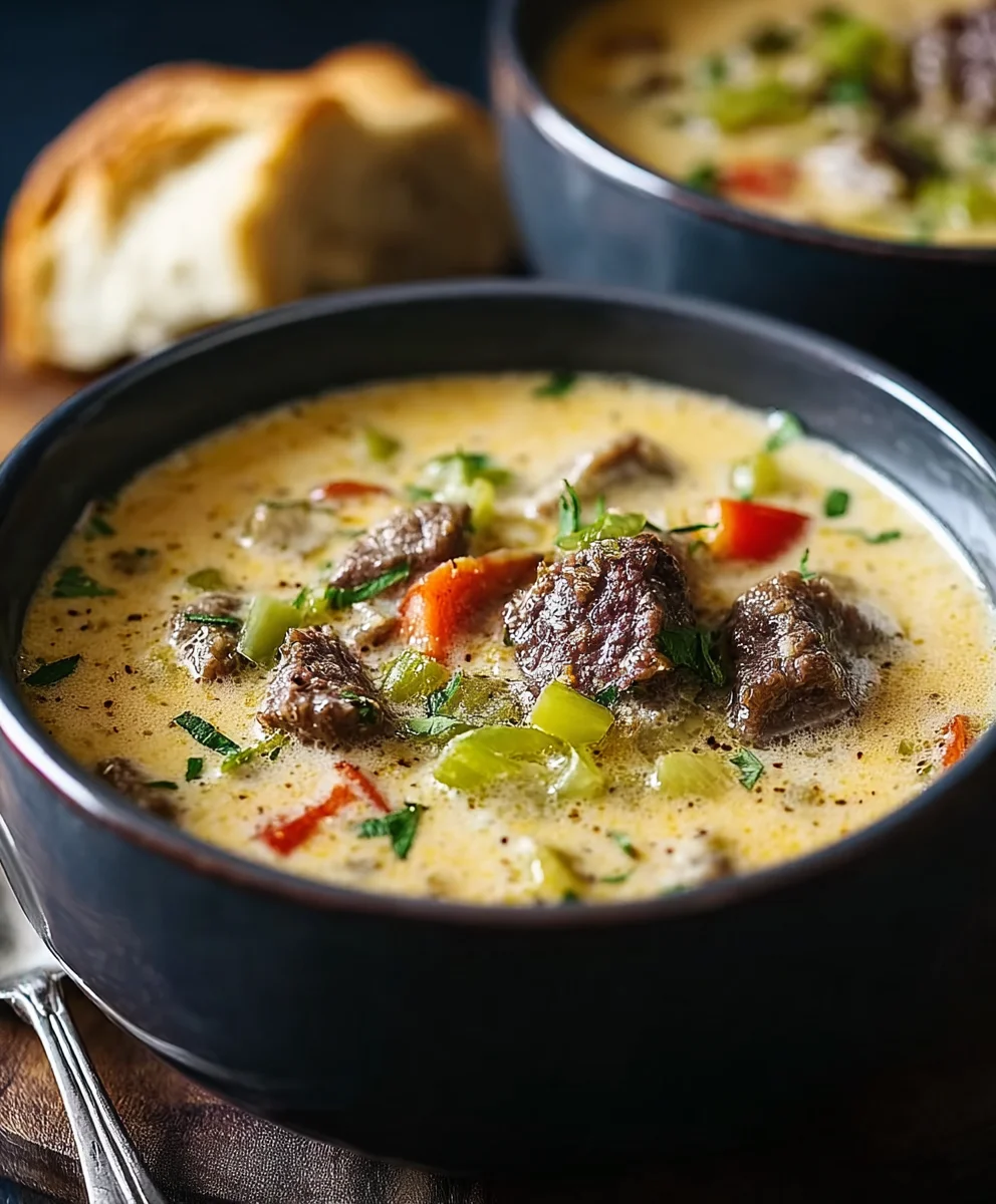 Herzhafte Cheesesteak Suppe – Einfach & Lecker