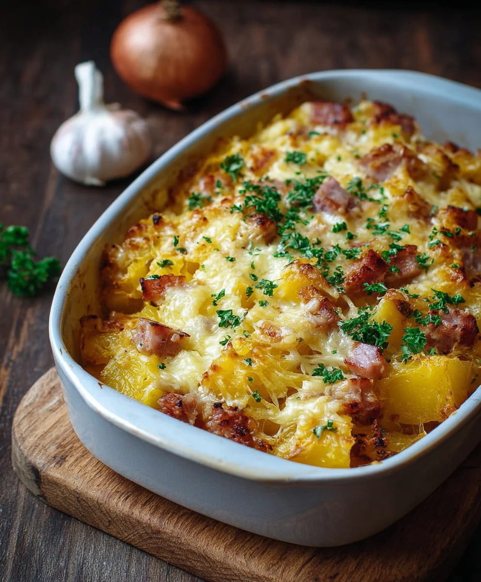 Herzhafter Leberkäs-Kartoffel-Auflauf | Einfach Lecker