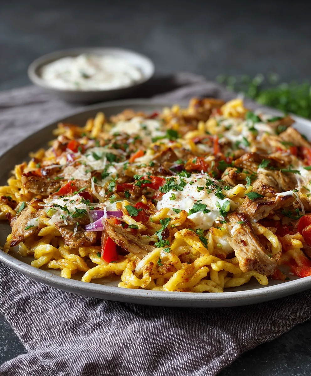 Rinder-Gyros-Spätzle-Blech: Einfaches Blitz-Rezept