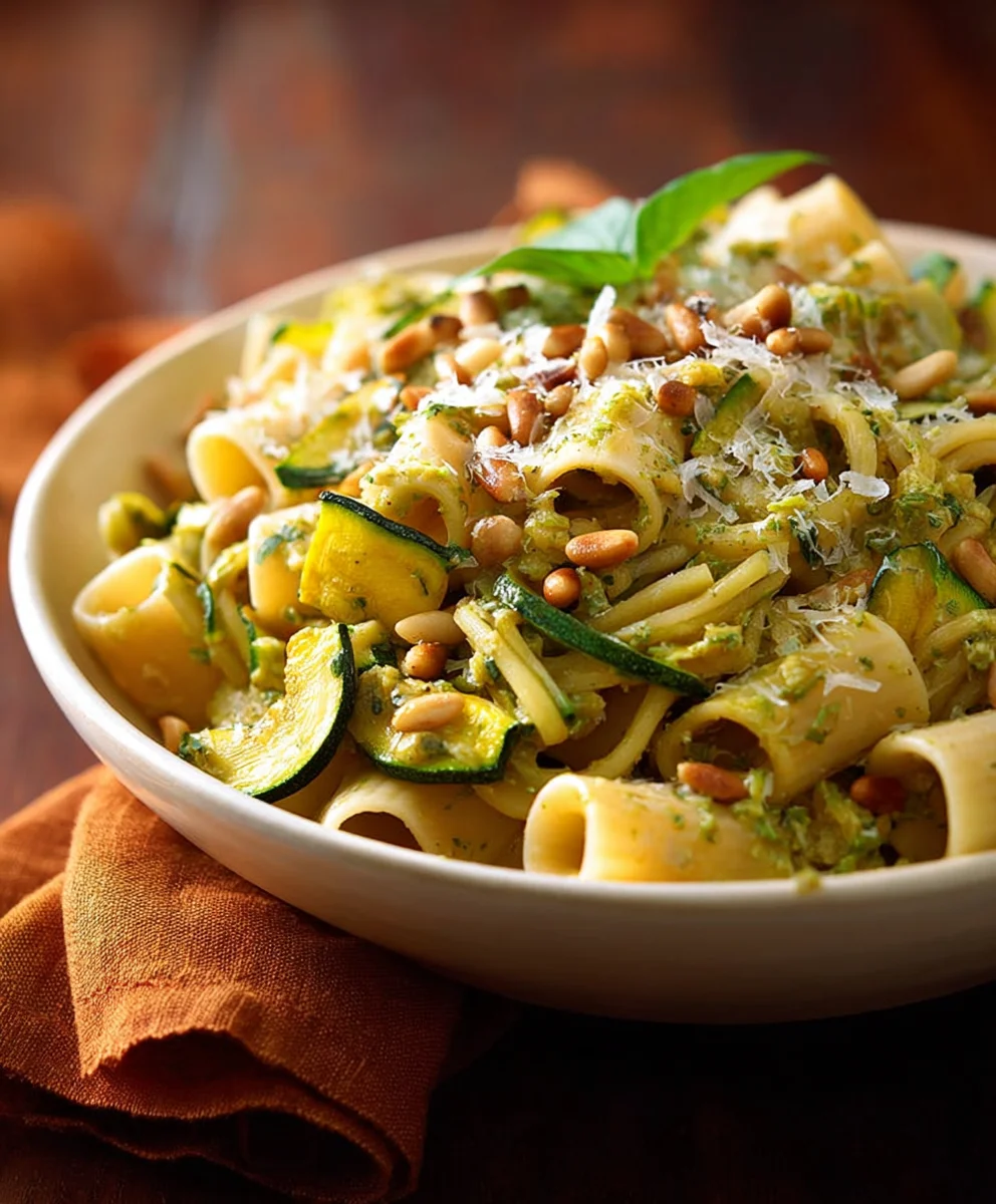 Cremige Lauch-Zucchini-Pasta: Schnelles Rezept mit Pinienkernen
