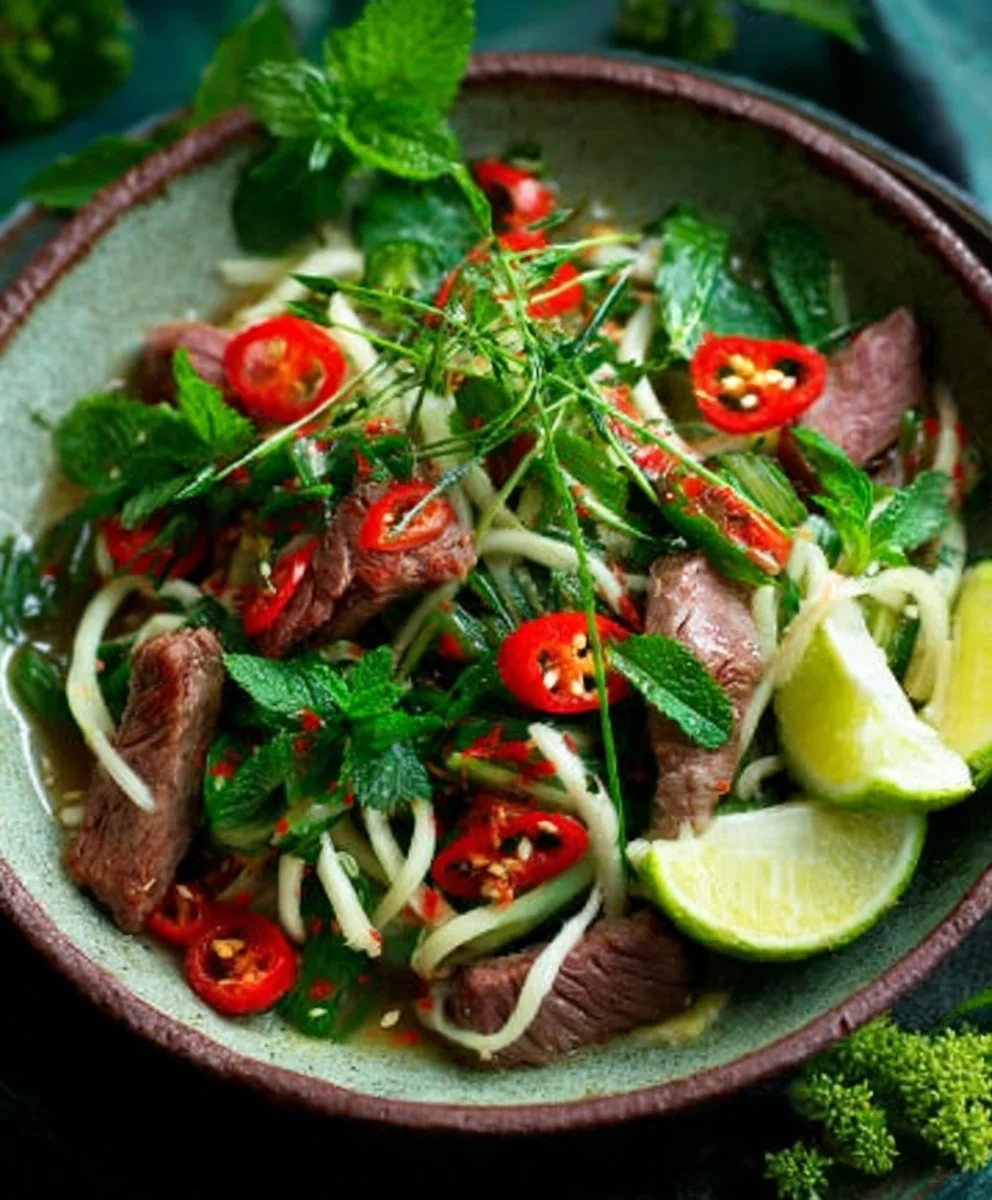 Thai Rindfleischsalat: Chili-Limette Dressing Rezept