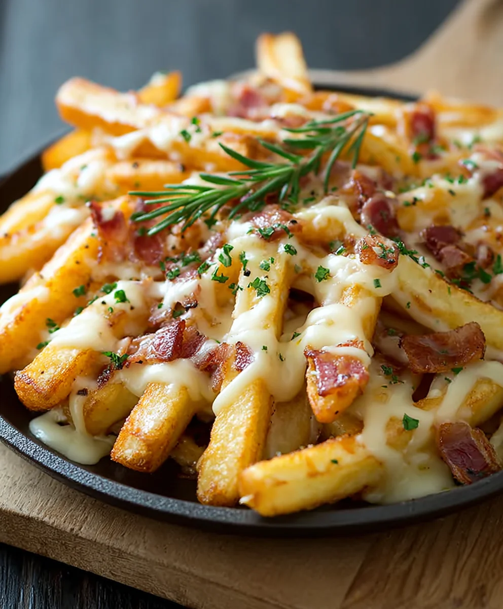 Knusprige Käse-Pommes mit Speck – Perfekt