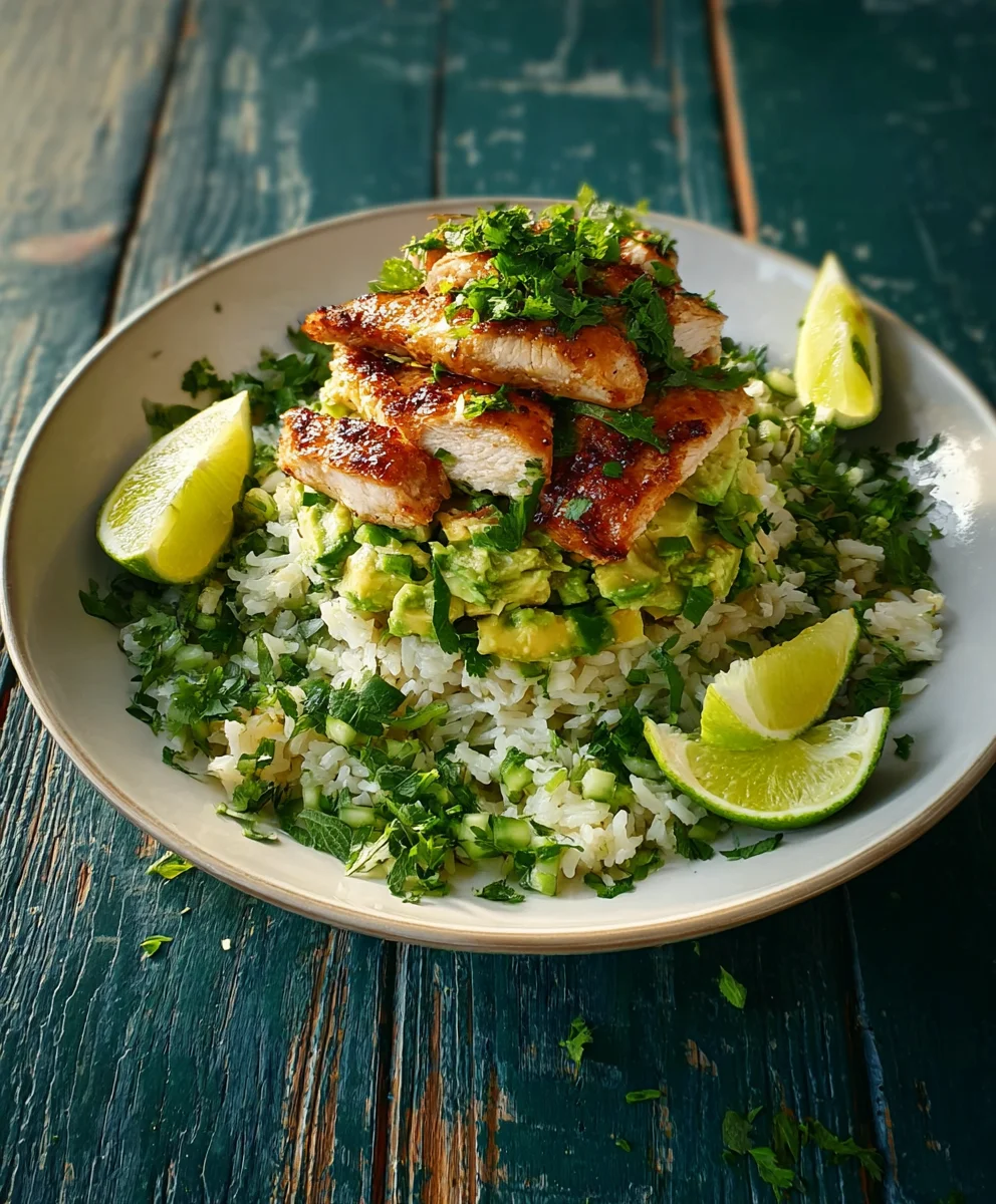 Honig-Limetten Hähnchen Avocado Reis-Stapel: Einfach Lecker!