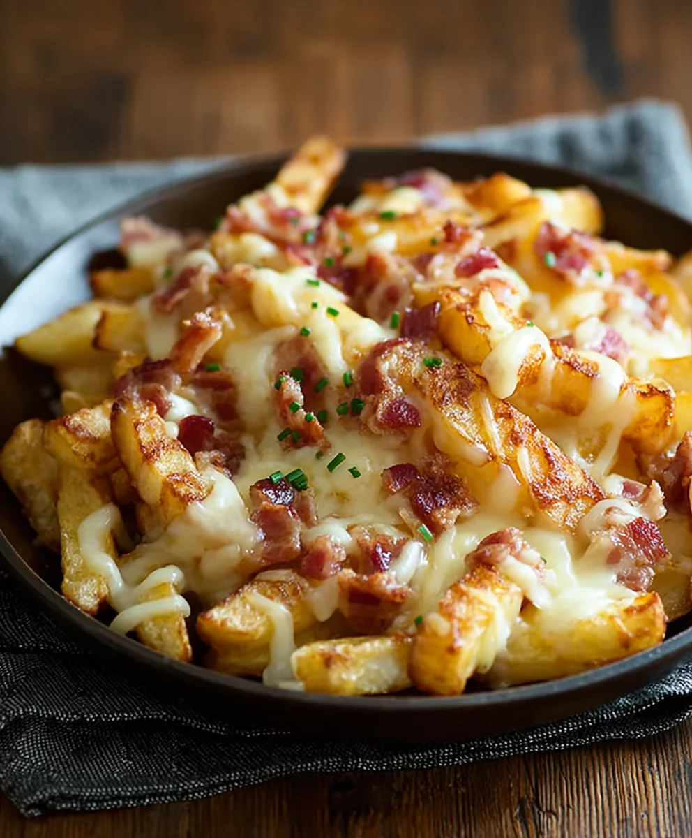 Knusprige Käse-Pommes mit Speck – Perfekt