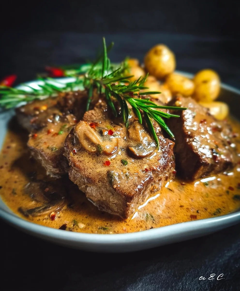 Lomo in Cbeef hampignon-Sauce: Brutnon-alcoholic ales Beef-Rezept
