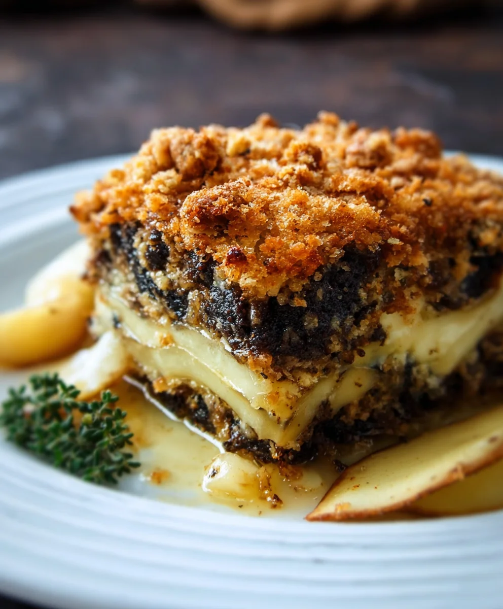 Rios Blutwurst-Apfel-Käse-Lasagne: Knusprig!