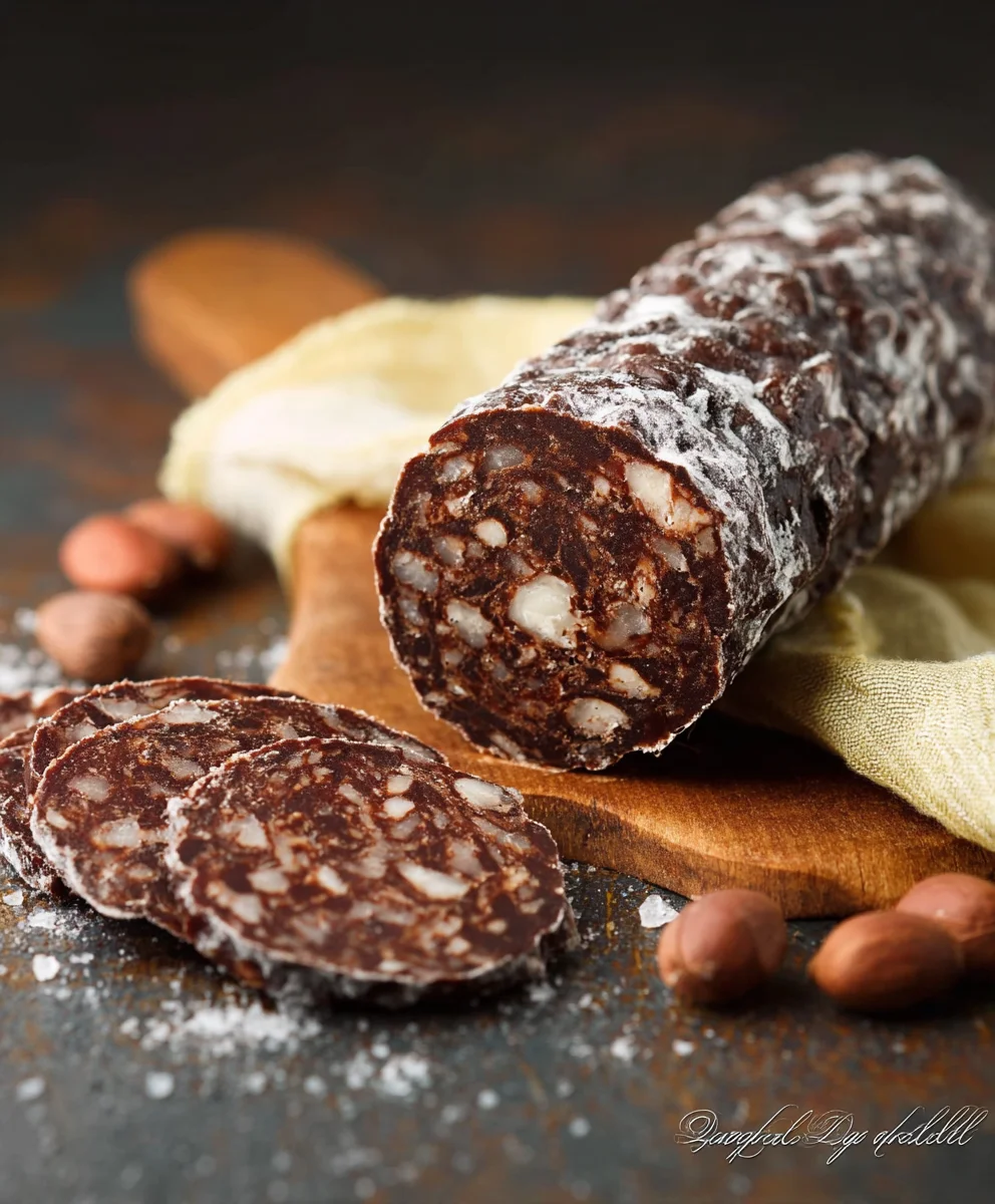 Schoko-Salam-Rolle ohne Ei – vegan & lecker