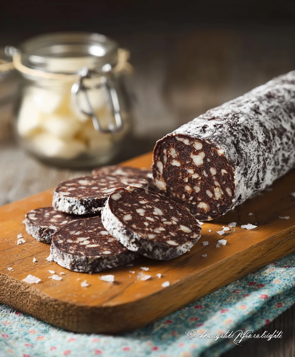 Schoko-Salam-Rolle ohne Ei – vegan & lecker