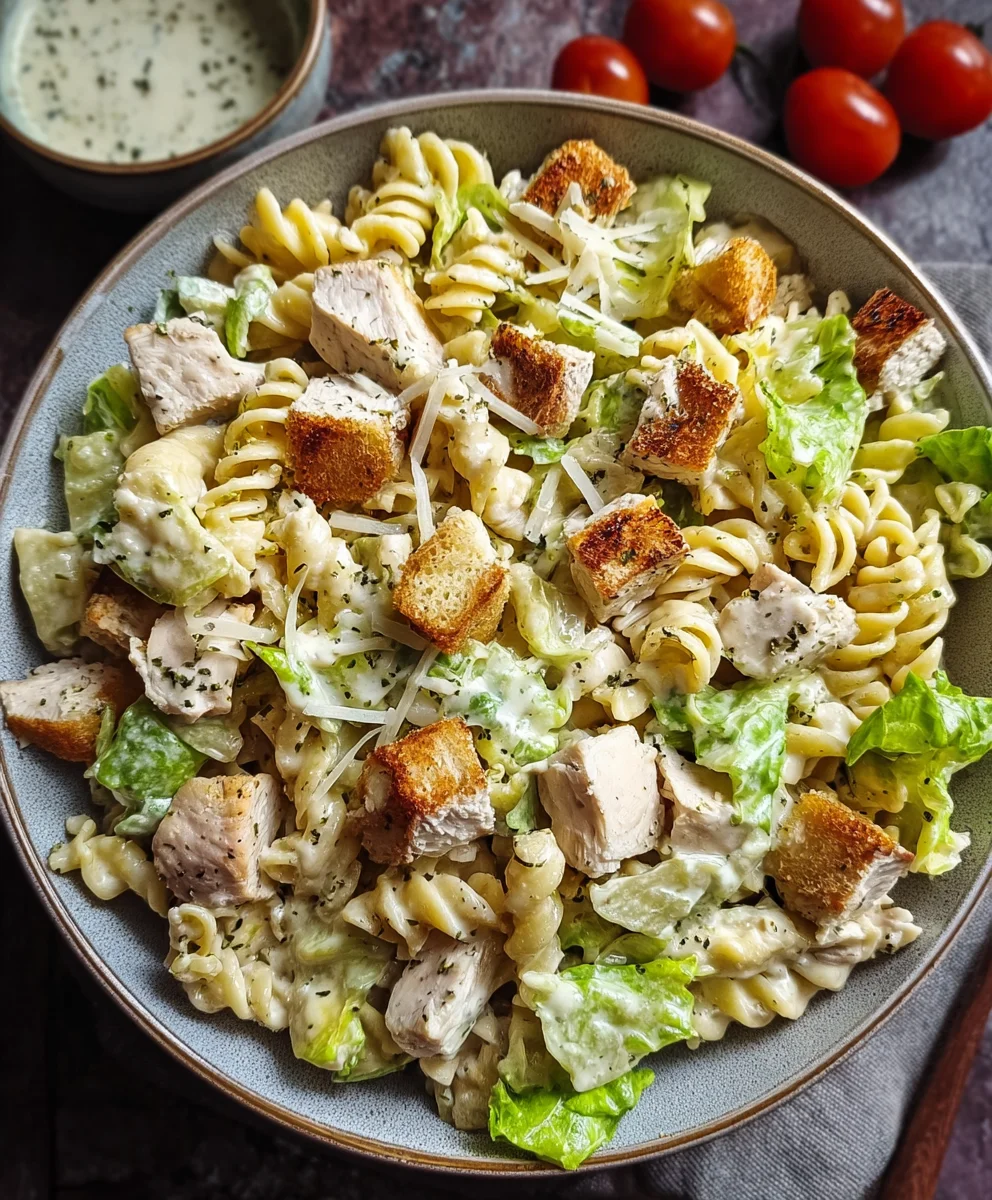 Hähnchen Caesar Salat Nudeln: Schnell & Lecker (20 Min)
