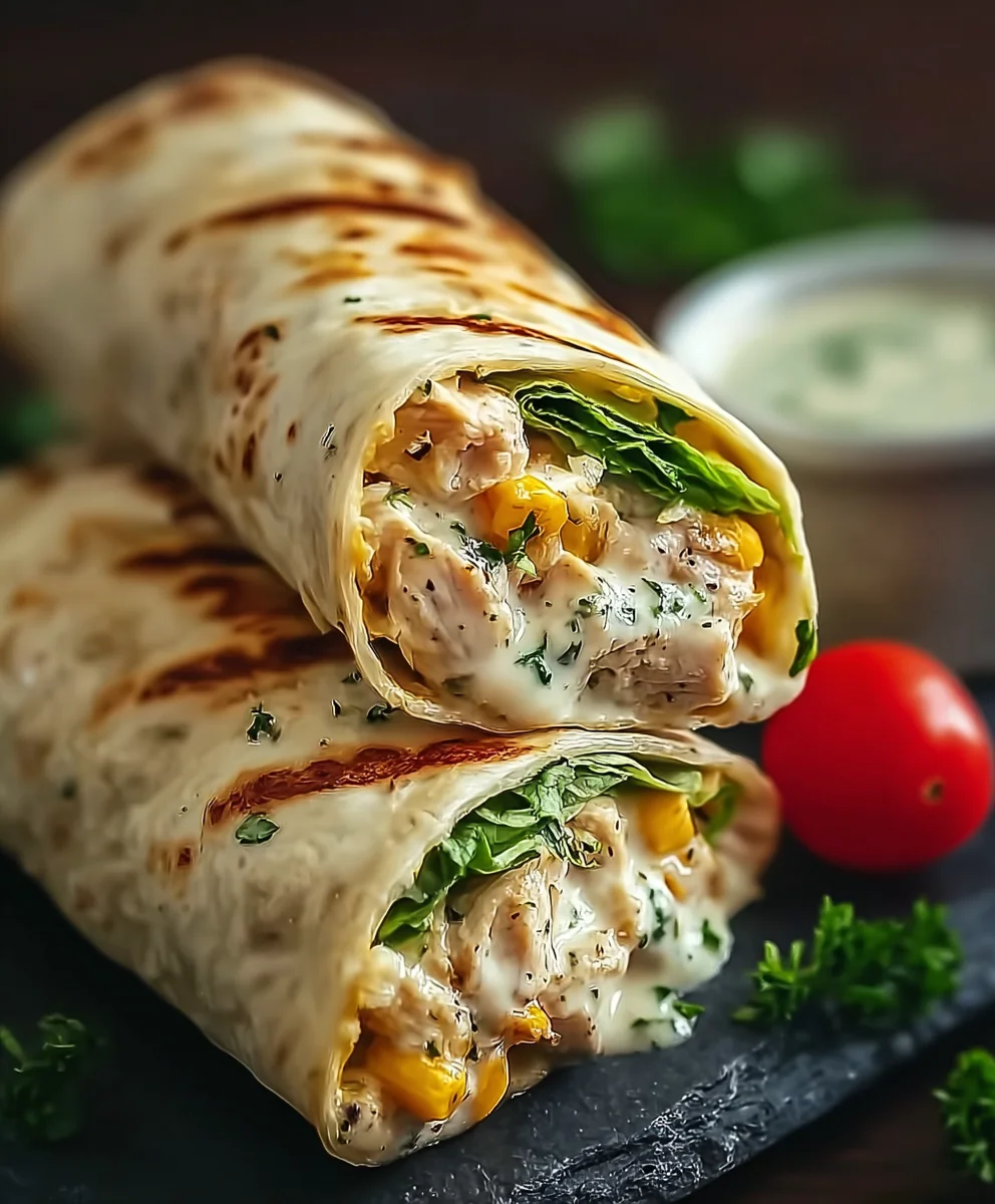 Knoblauch-Hähnchen-Wraps: Einfach, schnell & lecker!