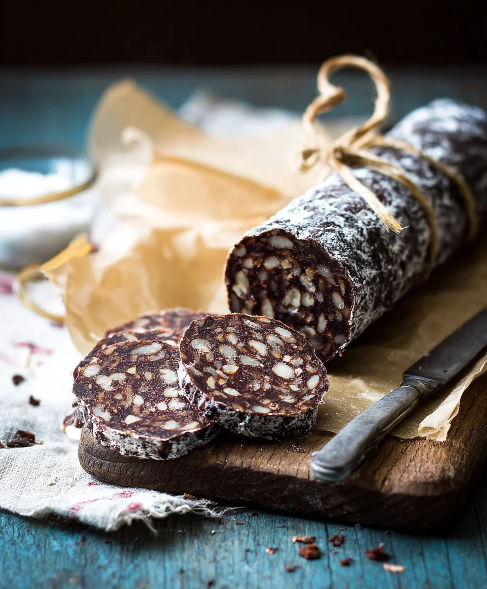 Salame al cioccolato senza uova | Einfaches Rezept