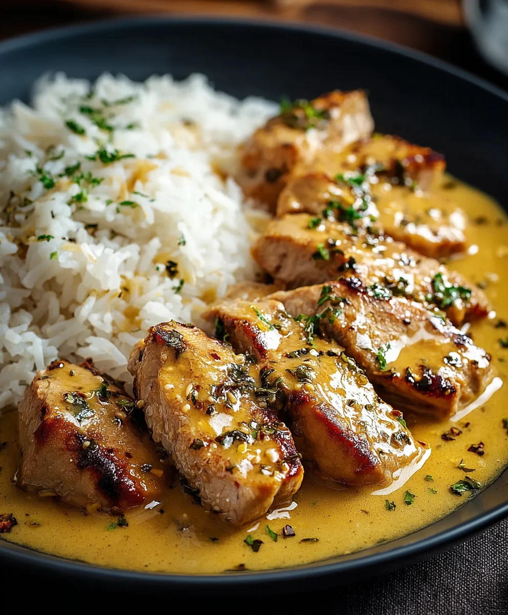 Honig Senf Hähnchen: Einfaches Reisgericht