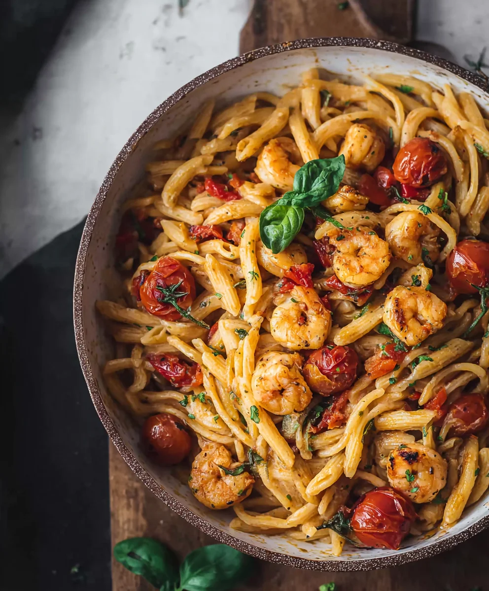 Jamaikanische Rasta Pasta: Cremige Garnelen, Karibik-Flair